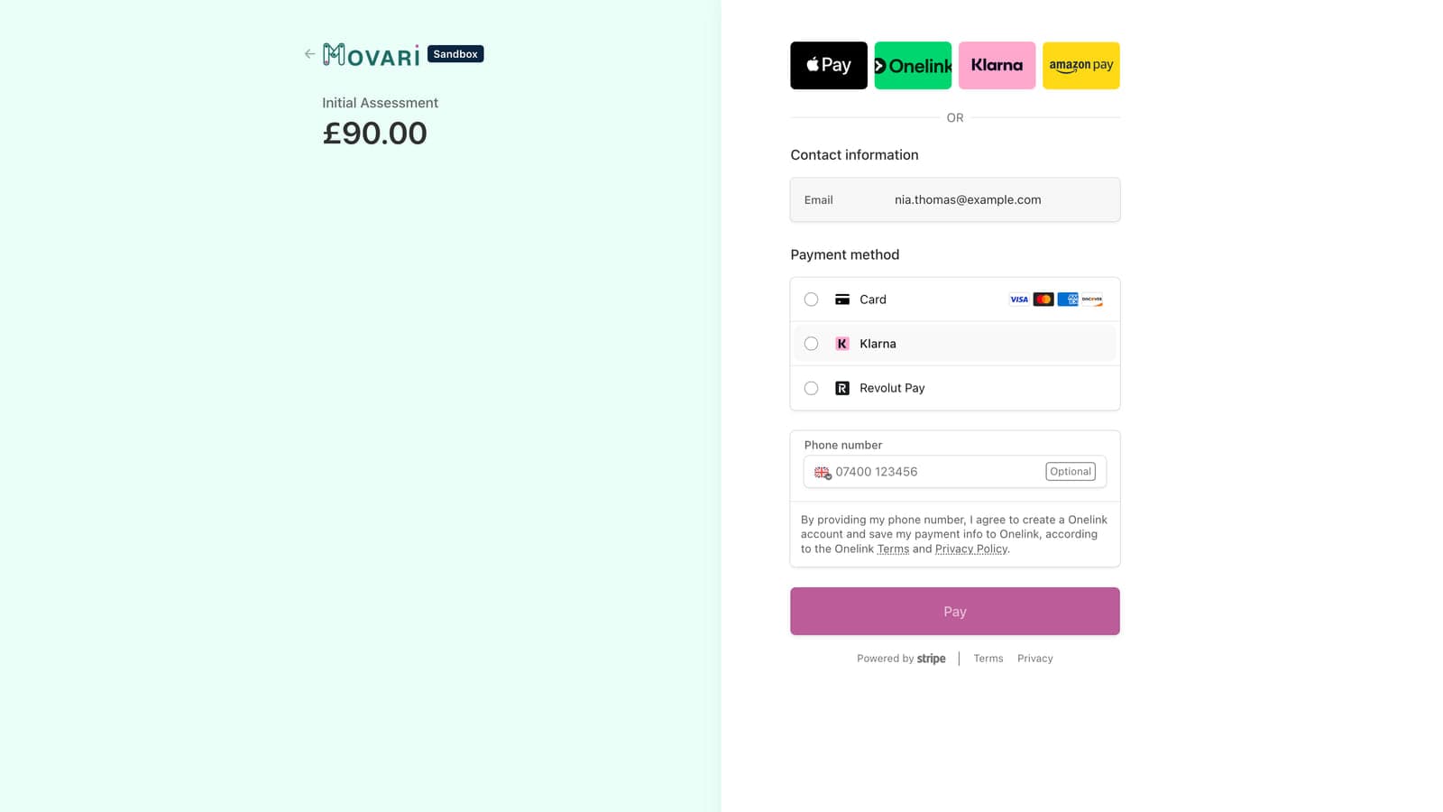 A patient paying online through hosted checkout